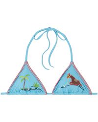 STAUD - Lido Embroidered Triangle Bikini Top - Lyst