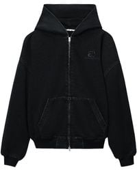 Alexander Wang - Brushed-Denim Oversized Hoodie - Lyst