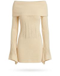AYA MUSE - Deva Off-Shoulder Knitted Mini Dress - Lyst
