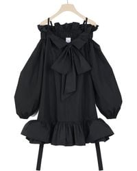 Patou - Volume Ruffled Cold-Shoulder Mini Dress - Lyst