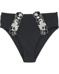Twinset - Floral-Embroidered Bikini Bottoms - Lyst