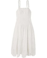 FARM Rio - Eyelet Scalloped Midi Dress - Lyst