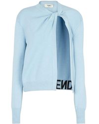 Fendi - Twist Detailed Knit Cardigan - Lyst