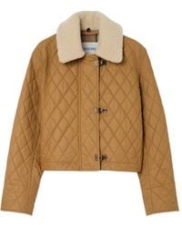Burberry - Shearling Collar Quilted Howle Jacket - Lyst