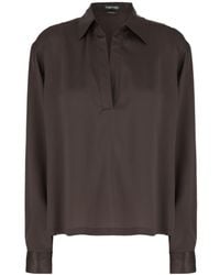 Tom Ford - Long Sleeve Deep V-Neck Top - Lyst