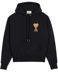 Ami Paris - Logo Detailed Drawstring Hoodie - Lyst