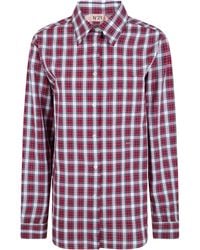 N°21 - Check-Pattern Logo-Embroidered Shirt - Lyst
