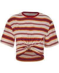 Rabanne - Rabanne Ruched Ring Cropped T-Shirt - Lyst