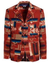 Junya Watanabe - All-Over Pattern Single-Breasted Jacket - Lyst