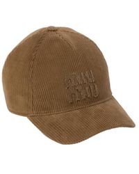 Miu Miu - Logo-Appliqué Curved Peak Baseball Cap - Lyst