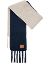 Loewe - Logo Patch Fringed Scarf - Lyst