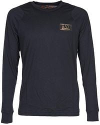 EA7 - Logo Embroidered T-Shirt - Lyst
