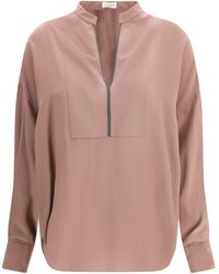 Brunello Cucinelli - Silk Blouse - Lyst