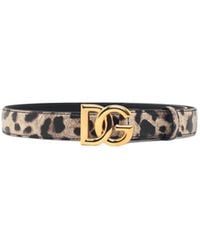 Dolce & Gabbana - Leopard Printed Buckle Belt - Lyst