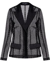 Dolce & Gabbana - Single-Breasted Mesh Tuxedo Jacket - Lyst