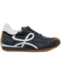 Loewe - Flow Runner Panelled Brushed Suede Sneakers - Lyst