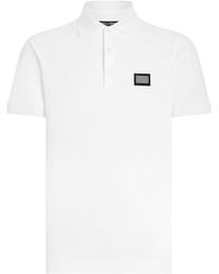 Dolce & Gabbana - Logo Plaque Polo Shirt - Lyst
