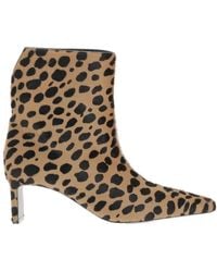 KHAITE - 55Mm Leopard-Print Ankle Boots - Lyst
