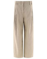 Brunello Cucinelli - High-Waist Wide-Leg Trousers - Lyst