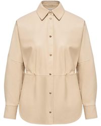 Moncler - Leather Long Sleeve Shirt - Lyst