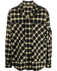 Versace - Long-Sleeved Button-Down Checked Shirt Jacket - Lyst