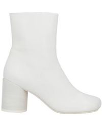 MM6 by Maison Margiela - Minimalist Squaretoe Ankle Boots - Lyst