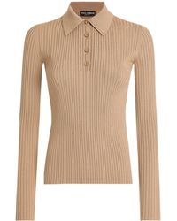 Dolce & Gabbana - Polo-Shirt Collar Ribbed Pullover - Lyst