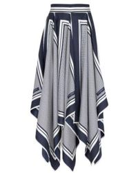 Balmain - Silk Monogram Midi Skirt - Lyst