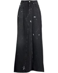 MM6 by Maison Margiela - Denim Flared Skirt - Lyst