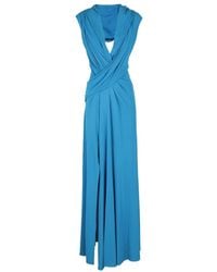 Alberta Ferretti - Draped Sleeveless Long Dress - Lyst