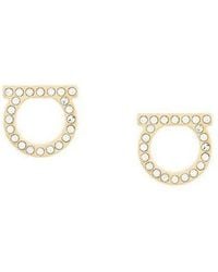 Ferragamo - Ferragamo Embellished Gancini Earrings - Lyst