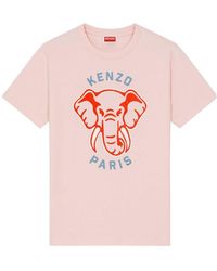 KENZO - Loose-Fit Varsity Jungle Elephant T-Shirt - Lyst