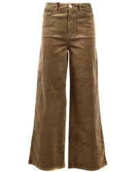 PAIGE - High-Waisted And Wide-Leg Denim Pants - Lyst