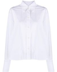 Victoria Beckham - Logo Embroidered Long-Sleeved Shirt - Lyst