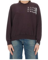 MM6 by Maison Margiela - Logo Printed Crewneck Sweatshirt - Lyst
