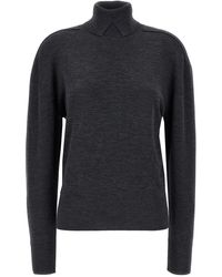 Burberry - High-Neck Wool Knit Sweater - Lyst