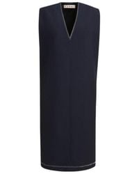 Marni - V-Neck Sleeveless Midi Dress - Lyst