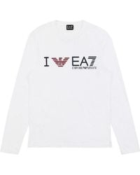 EA7 - Logo T-Shirt With Round Neck - Lyst