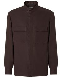 ZEGNA - Oasi Lino Mandarin-Collar Overshirt - Lyst