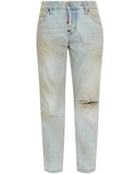 DSquared² - Distressed Light Wash Teddy Distressed Jeans - Lyst