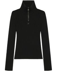 Courreges - Courrèges Ribbed Half Zip Knitted Jumper - Lyst