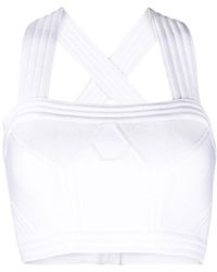 Balmain - Cropped Geometric-Panelled Top - Lyst
