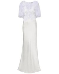 Self-Portrait - Lace-Trimmed Satin Gown - Lyst