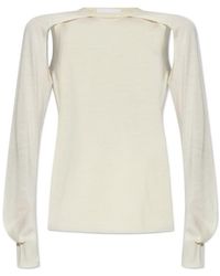 Helmut Lang - Shrug Cut-Out Detailed Crewneck Jumper - Lyst