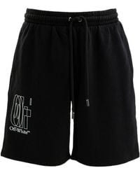 Off-White c/o Virgil Abloh - Logo-Print Drawstring Shorts - Lyst