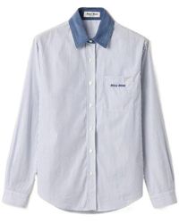 Miu Miu - Striped Poplin Shirt - Lyst