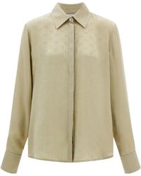 Ferragamo - Ferragamo Monogram Silk Shirt - Lyst