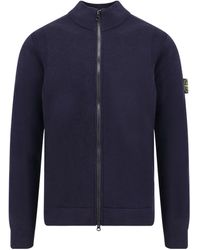 Stone Island - Logo Patch Zip-Up Cardigan - Lyst