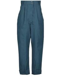 Isabel Marant - High-Rise Tapered Cotton Pants - Lyst