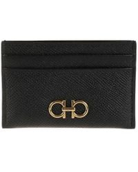 Ferragamo - Gancini Pebbled-Leather Card Holder - Lyst